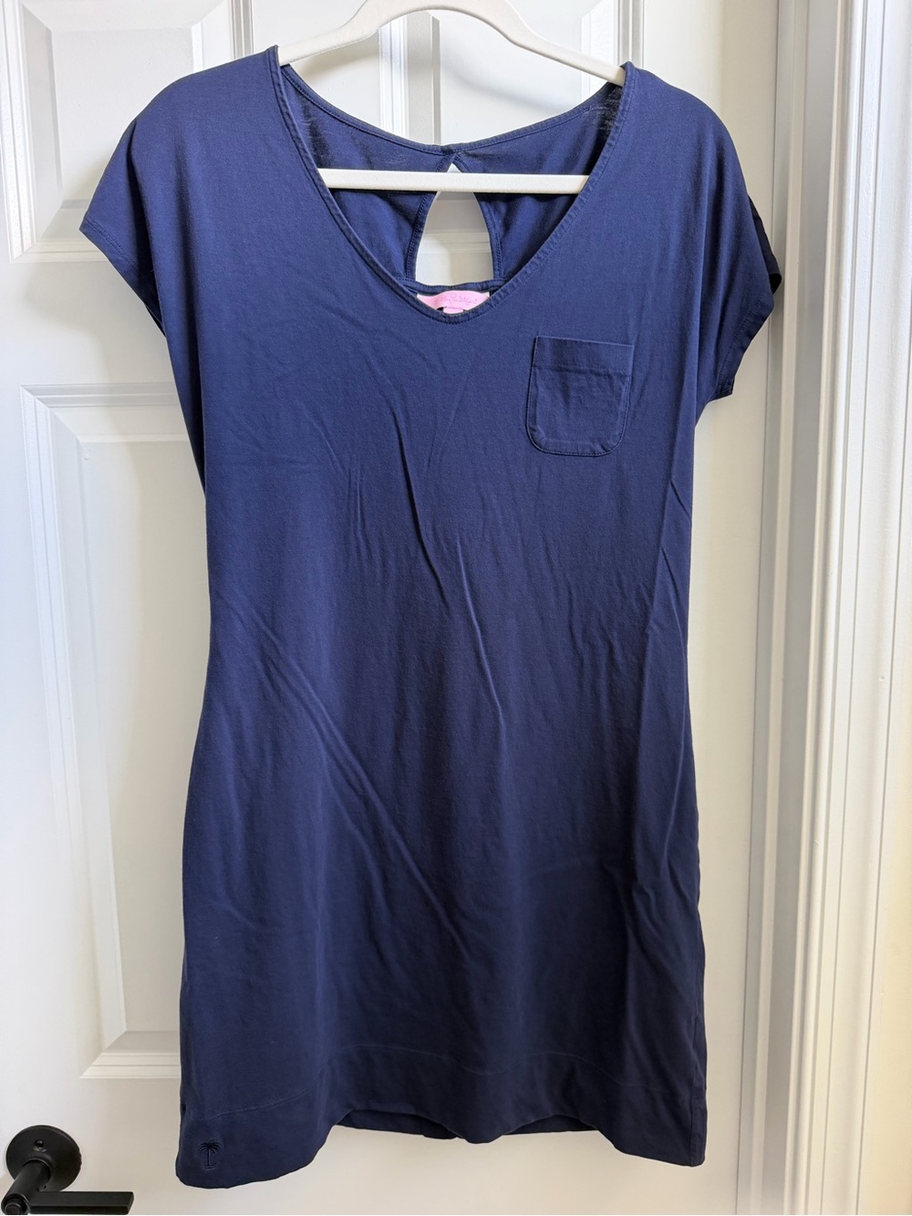 Women's V-Neck Short Sleeve Lilly Pulitzer Dress in Navy